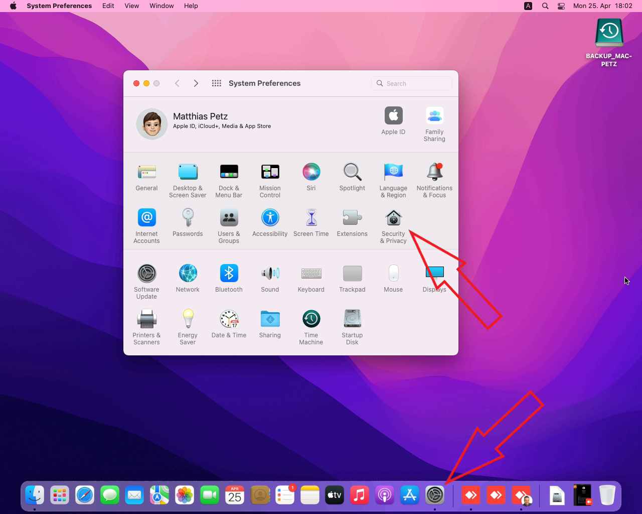 open System Preferences and then Security & Privacy panel