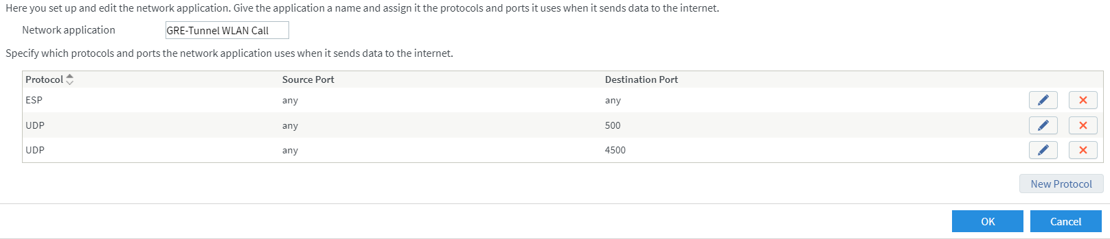 back in network application definition verify and everything you entered is correct and confirm with OK